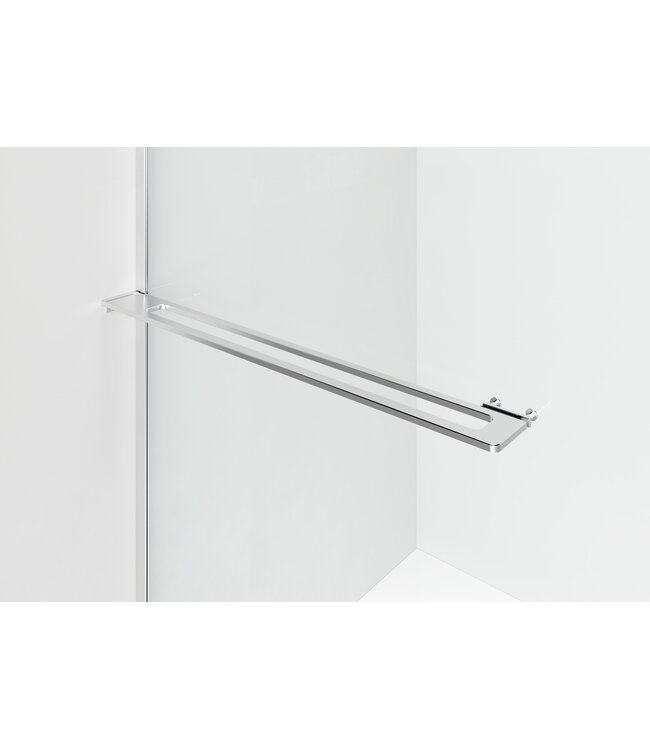 Inloopdouche Douchewand Curvy Chroom met rookglas 120cm 8mm veiligheidsglas met anti-kalk