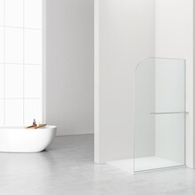 Inloopdouche Douchewand Curvy Chroom met rookglas 120cm 8mm veiligheidsglas met anti-kalk