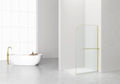 Inloopdouche Douchewand Curvy Geborsteld Goud met rookglas 120cm 8mm veiligheidsglas met anti-kalk