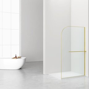 Inloopdouche Douchewand Curvy Geborsteld Goud met rookglas 120cm 8mm veiligheidsglas met anti-kalk