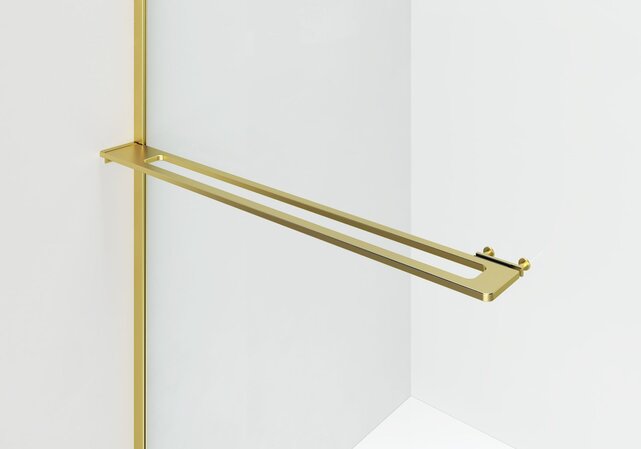 Inloopdouche Douchewand Curvy Geborsteld Goud met rookglas 120cm 8mm veiligheidsglas met anti-kalk