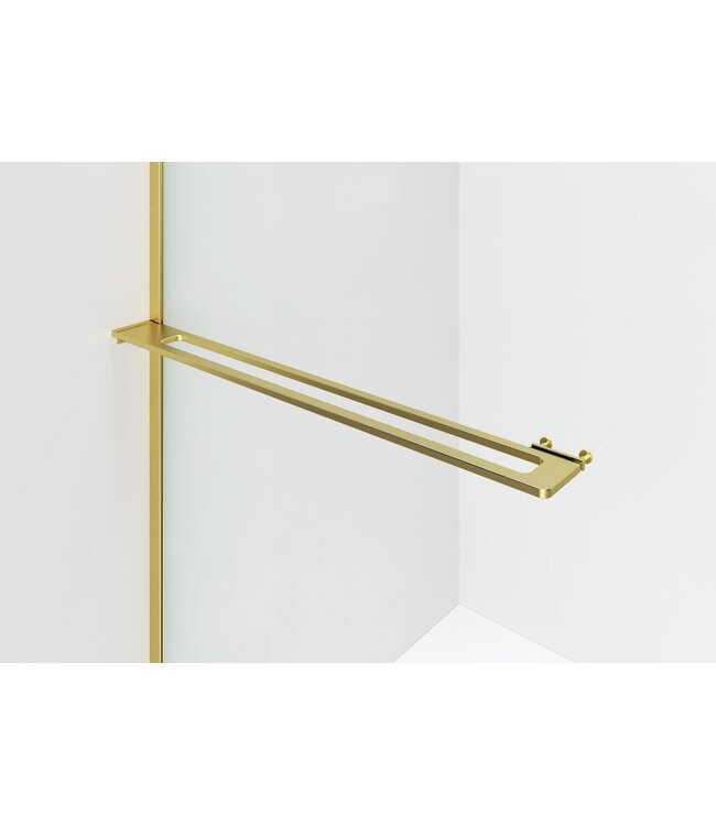 Inloopdouche Douchewand Curvy Geborsteld Goud met rookglas 120cm 8mm veiligheidsglas met anti-kalk