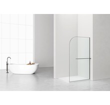 Inloopdouche Douchewand Curvy Gunmetal met rookglas 120cm 8mm veiligheidsglas met anti-kalk