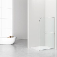 Inloopdouche Douchewand Curvy Gunmetal met rookglas 120cm 8mm veiligheidsglas met anti-kalk