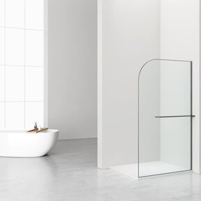 Inloopdouche Douchewand Curvy Gunmetal met rookglas 120cm 8mm veiligheidsglas met anti-kalk