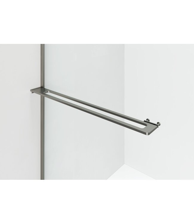 Inloopdouche Douchewand Curvy Gunmetal met rookglas 120cm 8mm veiligheidsglas met anti-kalk