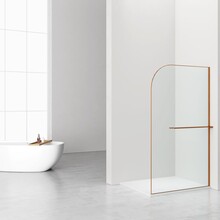 Inloopdouche Douchewand Curvy Geborsteld Koper met rookglas 120cm 8mm veiligheidsglas met anti-kalk