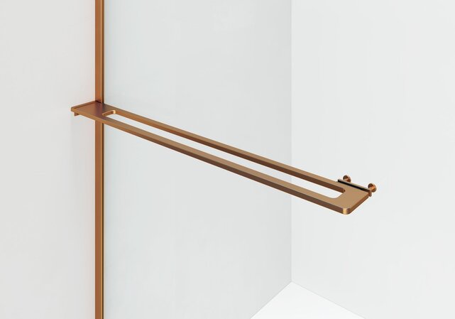 Inloopdouche Douchewand Curvy Geborsteld Koper met rookglas 120cm 8mm veiligheidsglas met anti-kalk