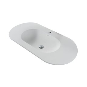 Wastafel Ovaal Begonia 120cm - Kunstmarmer wasbak met 1 kraangat