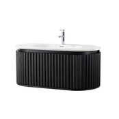 Wastafelonderkast Begonia Curve 120cm Zwart Eiken