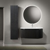 Wastafelonderkast Begonia Curve 120cm Zwart Eiken