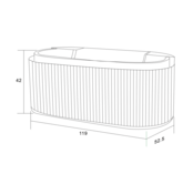 Wastafelonderkast Begonia Curve 120cm Zwart Eiken