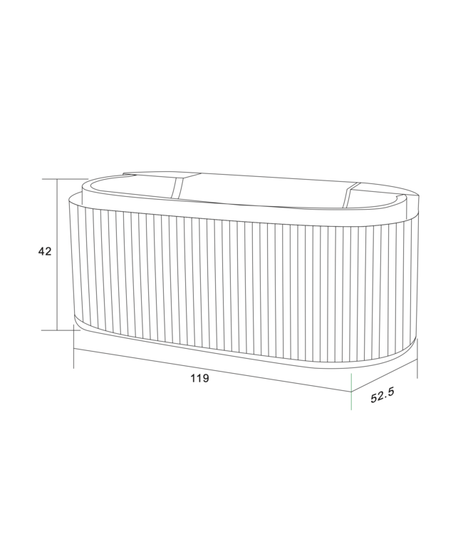 Wastafelonderkast Begonia Curve 120cm Zwart Eiken