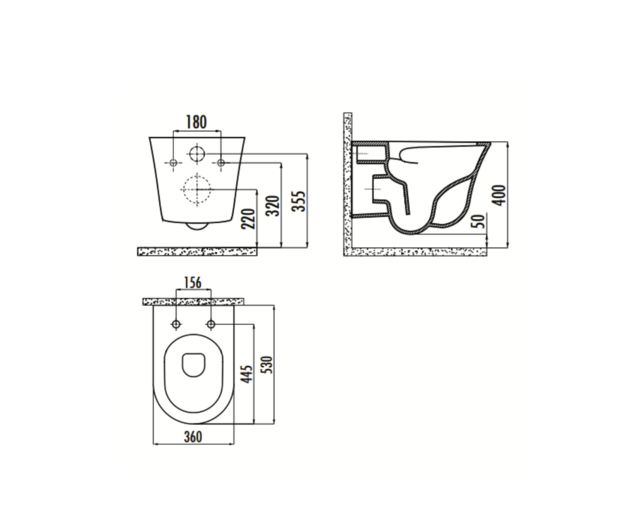 Hangtoilet Nora Wit - Randloos Tornado Flush - Excl. wc-bril