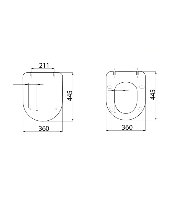 Wc bril Creavit Nora Slim design Wit  - Softclose Slim toiletzitting - Quick Relase