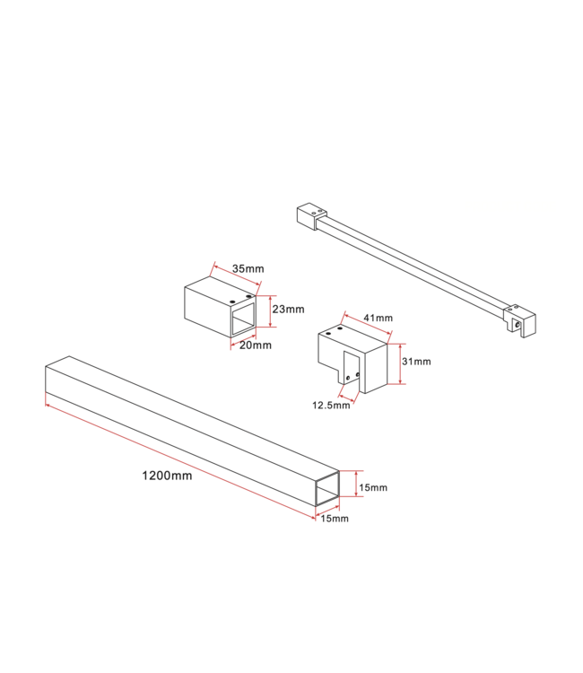 Stabilisatiestang Douchewand Inkortbaar 120cm – Geborsteld Goud