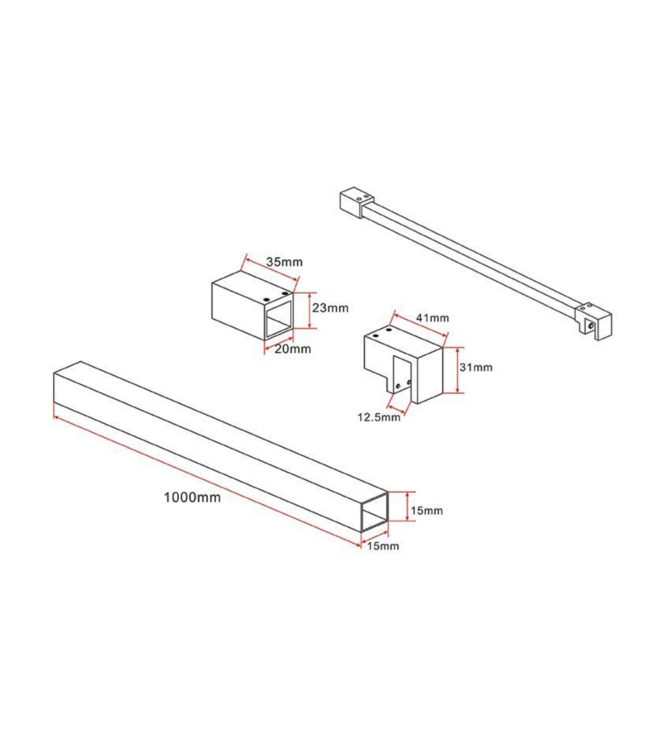 Stabilisatiestang Douchewand Inkortbaar 100cm – RVS