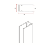 Muurprofiel voor Douchewand RVS 200cm - Geschikt voor 8mm