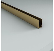 Muurprofiel voor Douchewand Geborsteld Goud 200cm - Geschikt voor 8mm