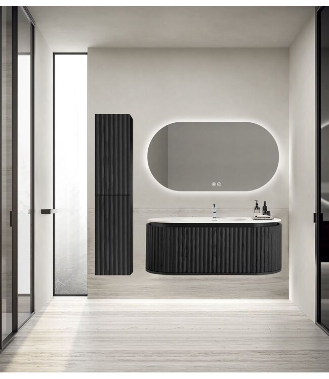 Wastafel Ovaal Begonia 120cm - Kunstmarmer wasbak zonder kraangat