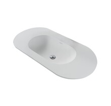 Wastafel Begonia 100cm Ovaal - Kunstmarmer wasbak zonder kraangat