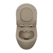 Creavit toiletset met bidet Mat Cappuccino - Hangtoilet FE322 Mat Cappuccino incl. soft close toiletbril en drukplaat