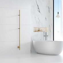 Elektrische Staaf Handdoekradiator Callista Geborsteld Messing 60 Watt