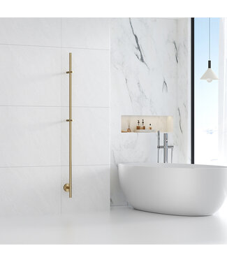 Wiesbaden Elektrische Staaf Handdoekradiator Callista Geborsteld Messing 60 Watt