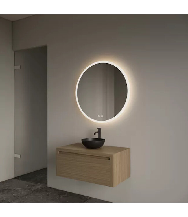 GLISS DESIGN Gliss Design Ares Wastafelonderkast met topblad Corn Silk 60x45x35 cm 1 lade greeploos