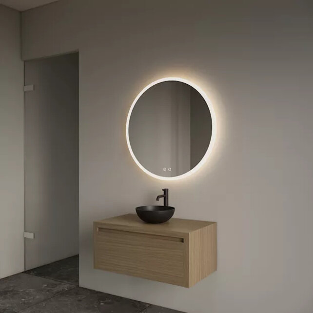 Gliss Design Ares Wastafelonderkast met topblad Corn Silk 80x45x35 cm 1 lade greeploos