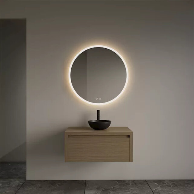 Gliss Design Ares Wastafelonderkast met topblad Corn Silk 80x45x35 cm 1 lade greeploos