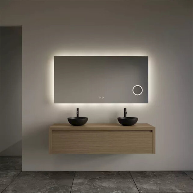 Gliss Design Ares Wastafelonderkast met topblad Corn Silk 120x45x35 cm 1 lade greeploos