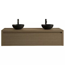 Gliss Design Ares Wastafelonderkast met topblad Corn Silk 120x45x35 cm 2 lades greeploos