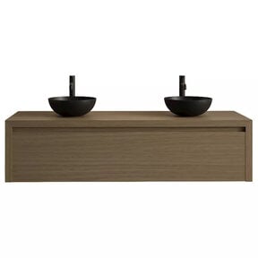 Gliss Design Ares Wastafelonderkast met topblad Corn Silk 120x45x35 cm 2 lades greeploos