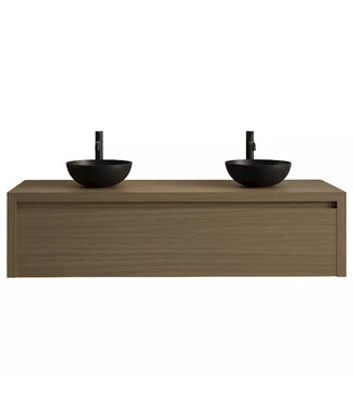 GLISS DESIGN Gliss Design Ares Wastafelonderkast met topblad Corn Silk 120x45x35 cm 2 lades greeploos