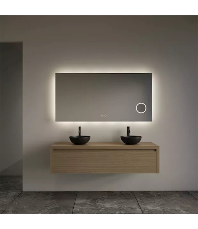 GLISS DESIGN Gliss Design Ares Wastafelonderkast met topblad Corn Silk 120x45x35 cm 2 lades greeploos