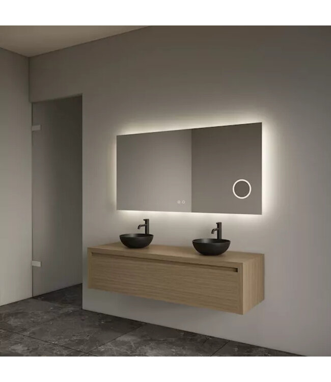 GLISS DESIGN Gliss Design Ares Wastafelonderkast met topblad Corn Silk 140x45x35 cm 2 lades greeploos