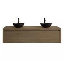 Gliss Design Ares Wastafelonderkast met topblad Corn Silk 140x45x35 cm 2 lades greeploos