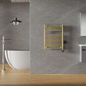 Elektrische Radiator Elara Smart WiFi - 76x60 cm - 400W - Geborsteld Messing PVD