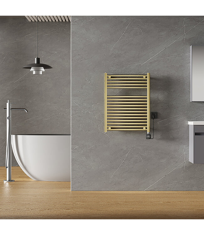 Elektrische Radiator Elara Smart WiFi - 76x60 cm - 400W - Geborsteld Messing PVD