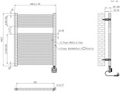 Elektrische Radiator Elara Smart WiFi - 76x60 cm - 400W - Geborsteld Brons koper PVD
