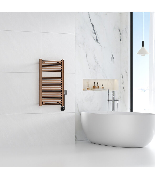 Elektrische Radiator Elara Smart WiFi - 76x45cm - 400W - Geborsteld Brons koper PVD