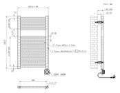 Elektrische Radiator Elara Smart WiFi - 76x45 cm - 400W - Geborsteld Messing PVD