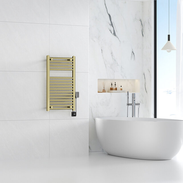 Elektrische Radiator Elara Smart WiFi - 76x45 cm - 400W - Geborsteld Messing PVD