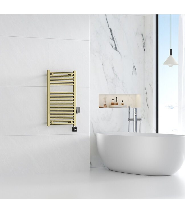 Elektrische Radiator Elara Smart WiFi - 76x45 cm - 400W - Geborsteld Messing PVD