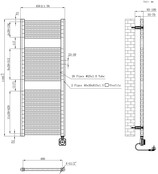 Elektrische Radiator Elara Smart WiFi - 118x45 cm - 700W - Brons Koper PVD