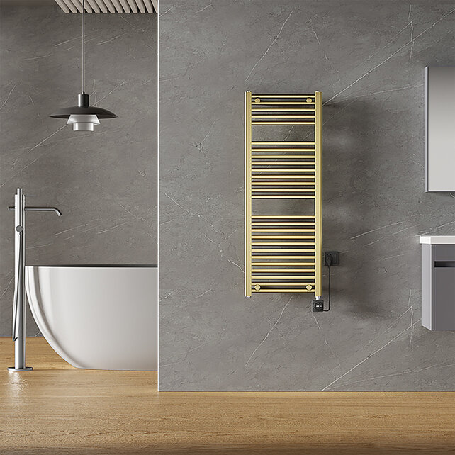 Elektrische Radiator Elara Smart WiFi - 118x45 cm - 700W - Geborsteld Messing PVD