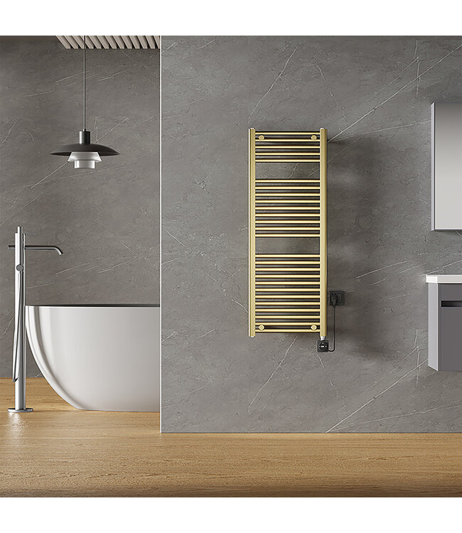 Elektrische Radiator Elara Smart WiFi - 118x45 cm - 700W - Geborsteld Messing PVD