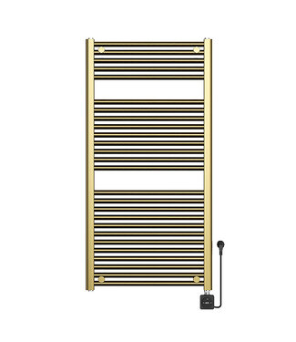 Wiesbaden Elektrische Radiator Elara Smart WiFi - 118x60 cm - 700W - Geborsteld Messing PVD