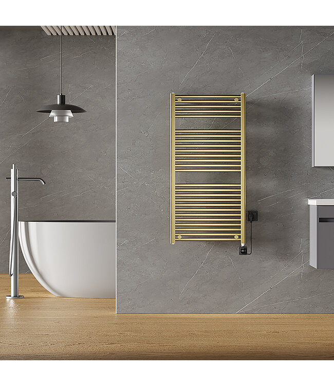 Elektrische Radiator Elara Smart WiFi - 118x60 cm - 700W - Geborsteld Messing PVD